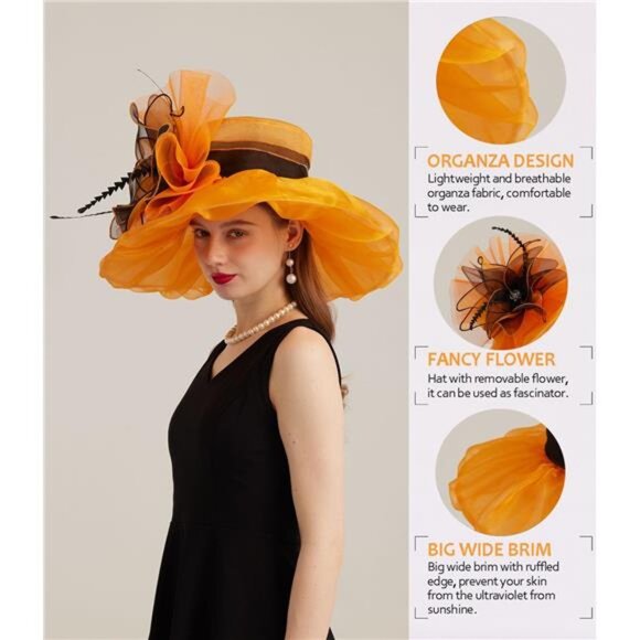 Women\'s Kentucky Hat Wide Brim Orange5 main image 4